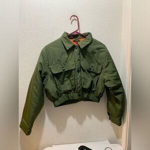 La bijou Olive Green  Bomber Jacket size small